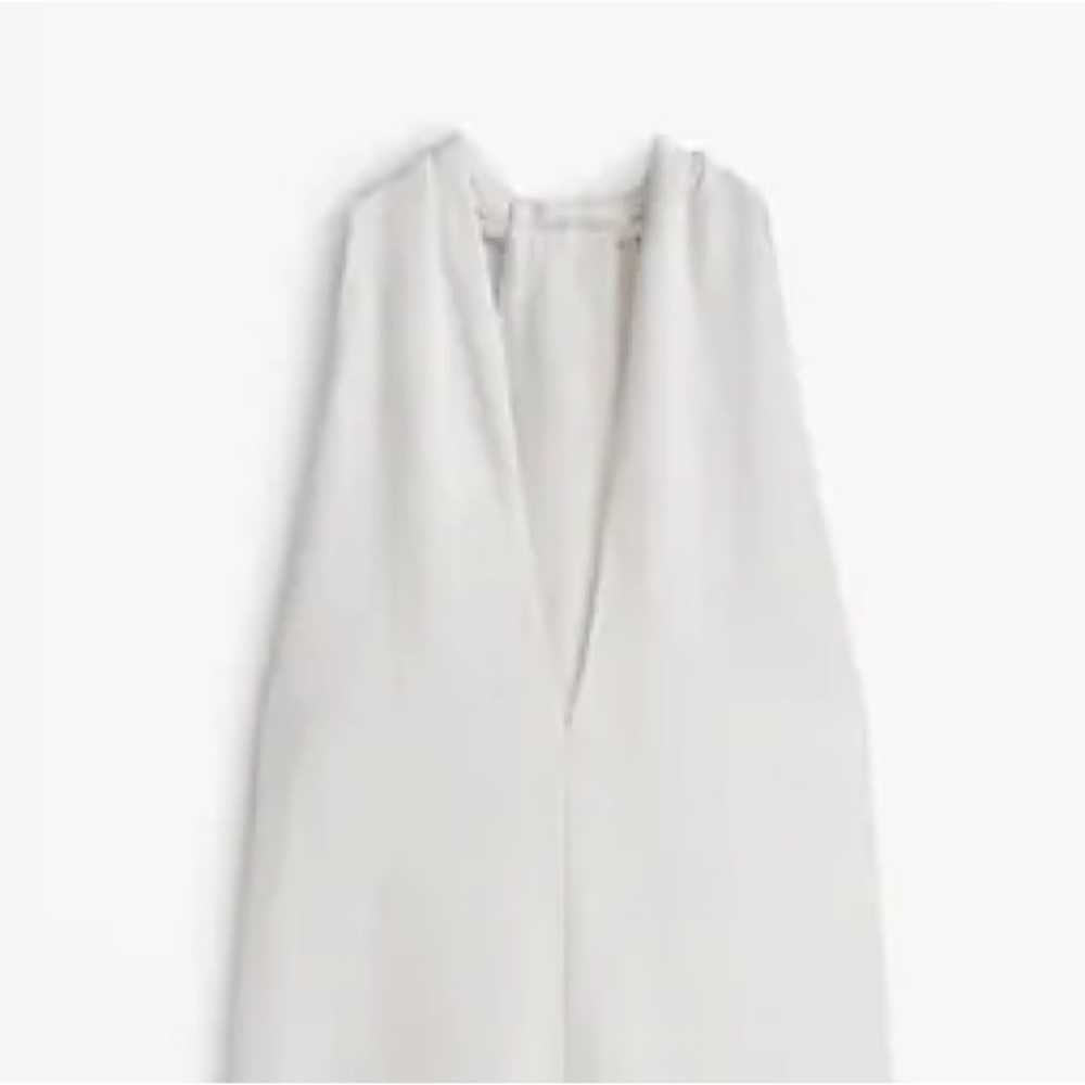 NWT. Massimo Dutti White Midi Dress with Criss-Cross Detail at the Back. Size S. - Picture 7 of 12